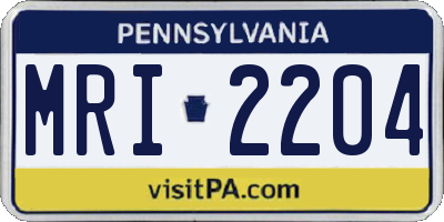 PA license plate MRI2204