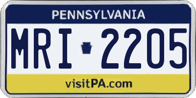 PA license plate MRI2205