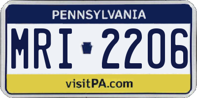 PA license plate MRI2206