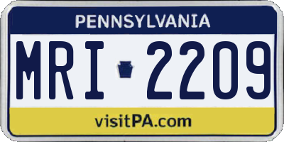 PA license plate MRI2209
