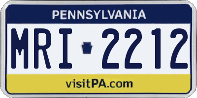 PA license plate MRI2212
