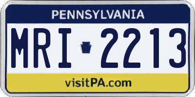 PA license plate MRI2213