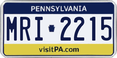 PA license plate MRI2215