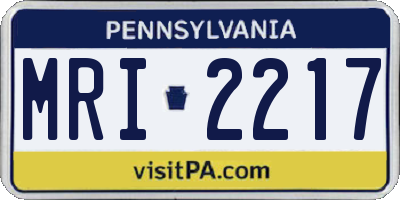 PA license plate MRI2217