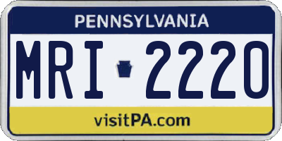 PA license plate MRI2220