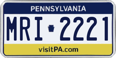 PA license plate MRI2221