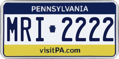 PA license plate MRI2222