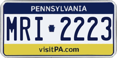 PA license plate MRI2223