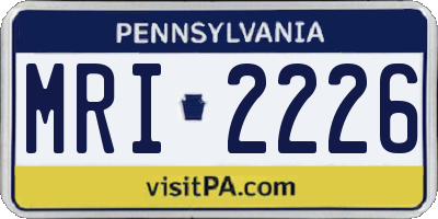 PA license plate MRI2226