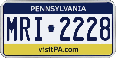 PA license plate MRI2228