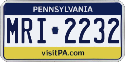 PA license plate MRI2232