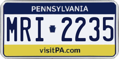 PA license plate MRI2235