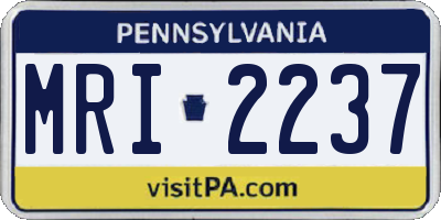 PA license plate MRI2237