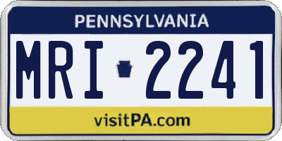 PA license plate MRI2241