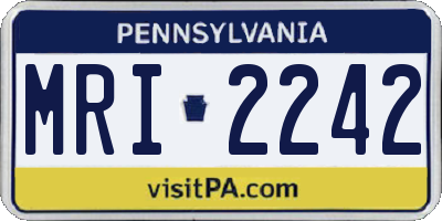 PA license plate MRI2242
