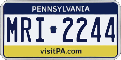 PA license plate MRI2244