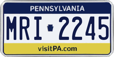 PA license plate MRI2245