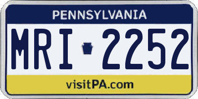 PA license plate MRI2252