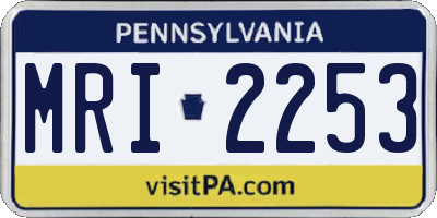 PA license plate MRI2253