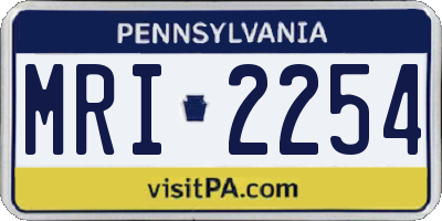 PA license plate MRI2254