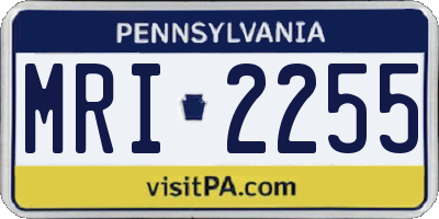 PA license plate MRI2255