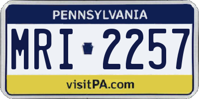 PA license plate MRI2257