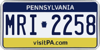 PA license plate MRI2258