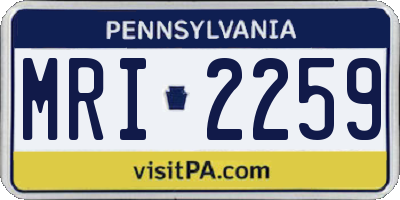 PA license plate MRI2259