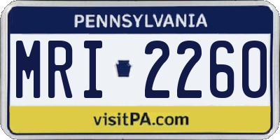 PA license plate MRI2260