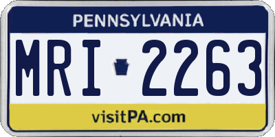 PA license plate MRI2263