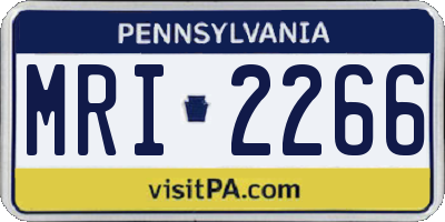 PA license plate MRI2266