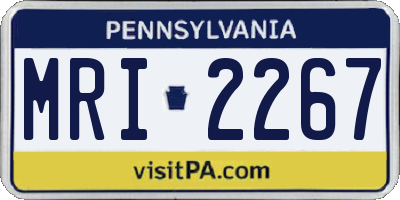 PA license plate MRI2267