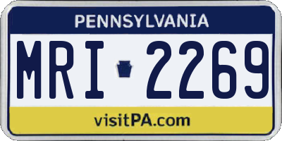 PA license plate MRI2269