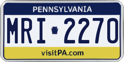 PA license plate MRI2270