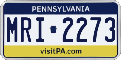 PA license plate MRI2273