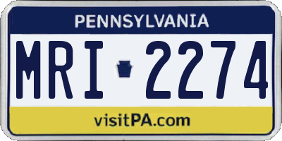 PA license plate MRI2274