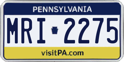 PA license plate MRI2275
