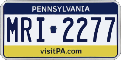 PA license plate MRI2277