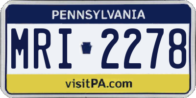 PA license plate MRI2278
