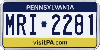 PA license plate MRI2281