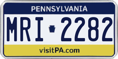 PA license plate MRI2282