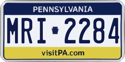 PA license plate MRI2284