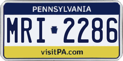 PA license plate MRI2286