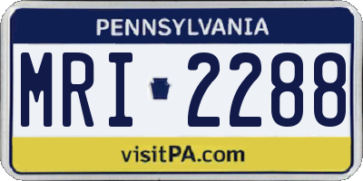 PA license plate MRI2288