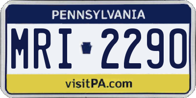 PA license plate MRI2290