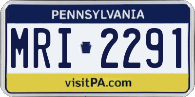 PA license plate MRI2291