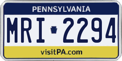 PA license plate MRI2294