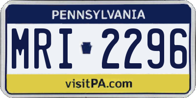 PA license plate MRI2296