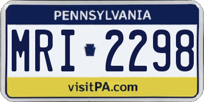 PA license plate MRI2298
