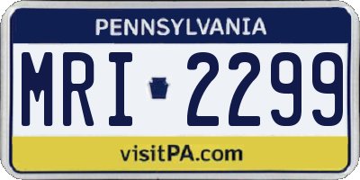 PA license plate MRI2299